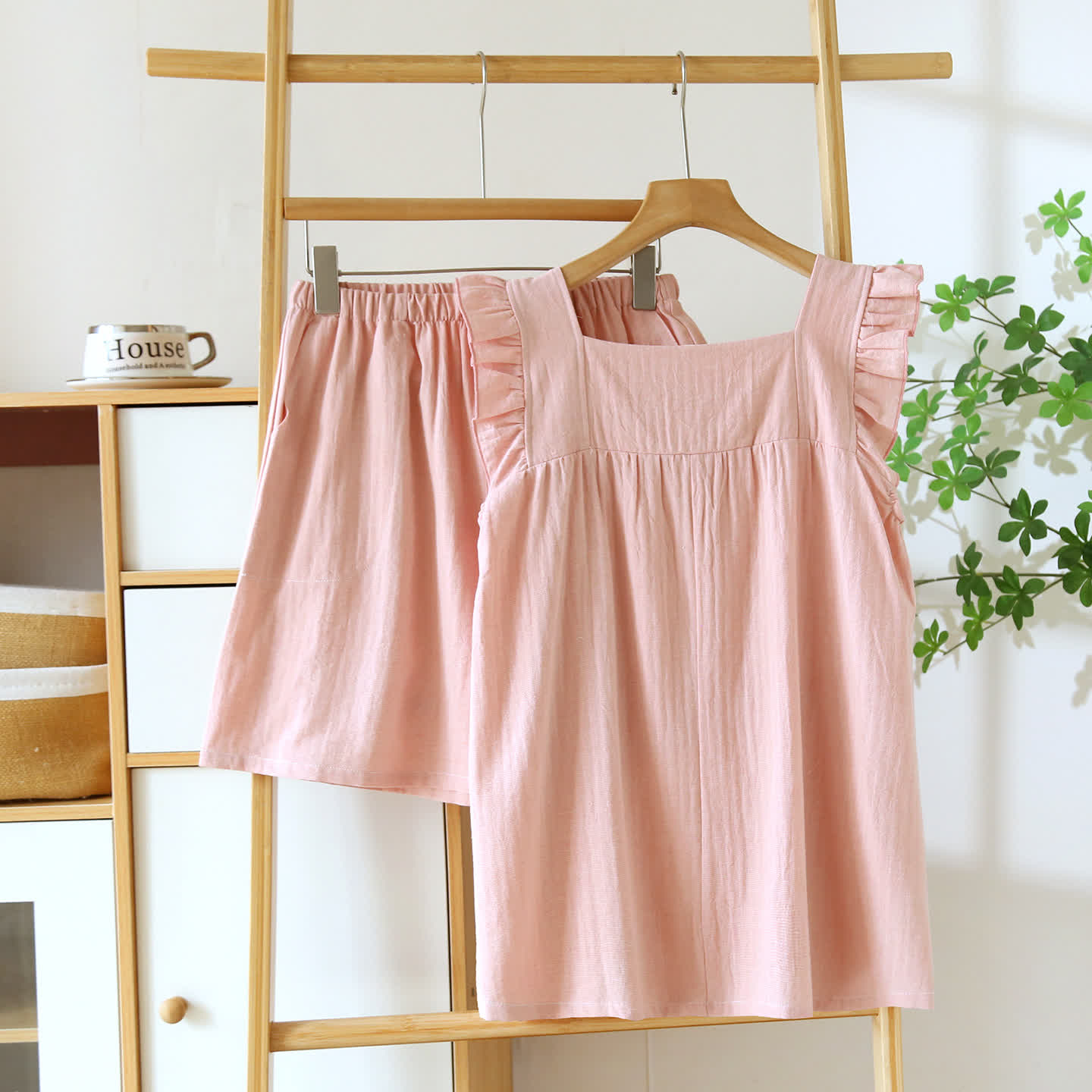 Breezy Ruffle Trim Cotton Lounge Set - image 3