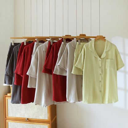Cotton Gauze Button Front Loungewear Set - image 0