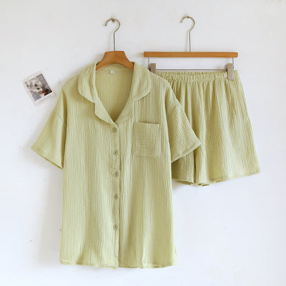 Cotton Gauze Button Front Loungewear Set - Matcha Green - Women XL - image 10