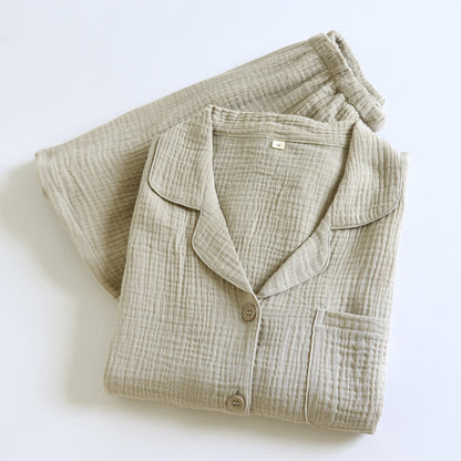 Cotton Gauze Button Front Loungewear Set - image 3