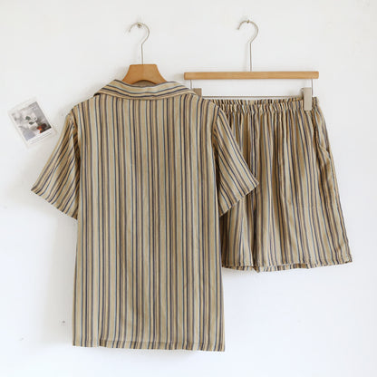 Vintage Striped Cotton Loungewear Set - image 1