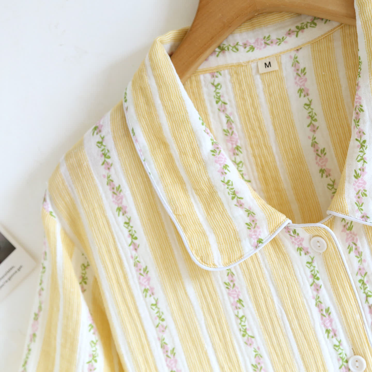 Floral Stripe Button Front Loungewear Set - image 3