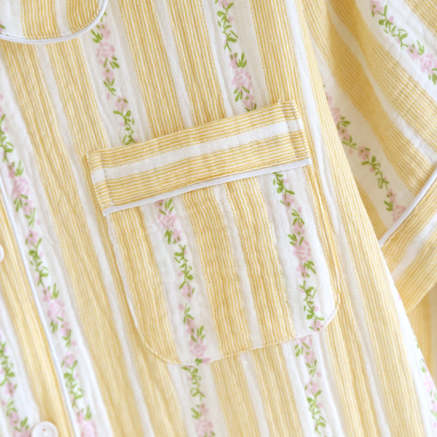 Floral Stripe Button Front Loungewear Set - image 5