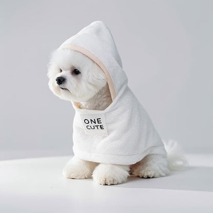 White Towel Cotton Hooded Dog Robe - image 1