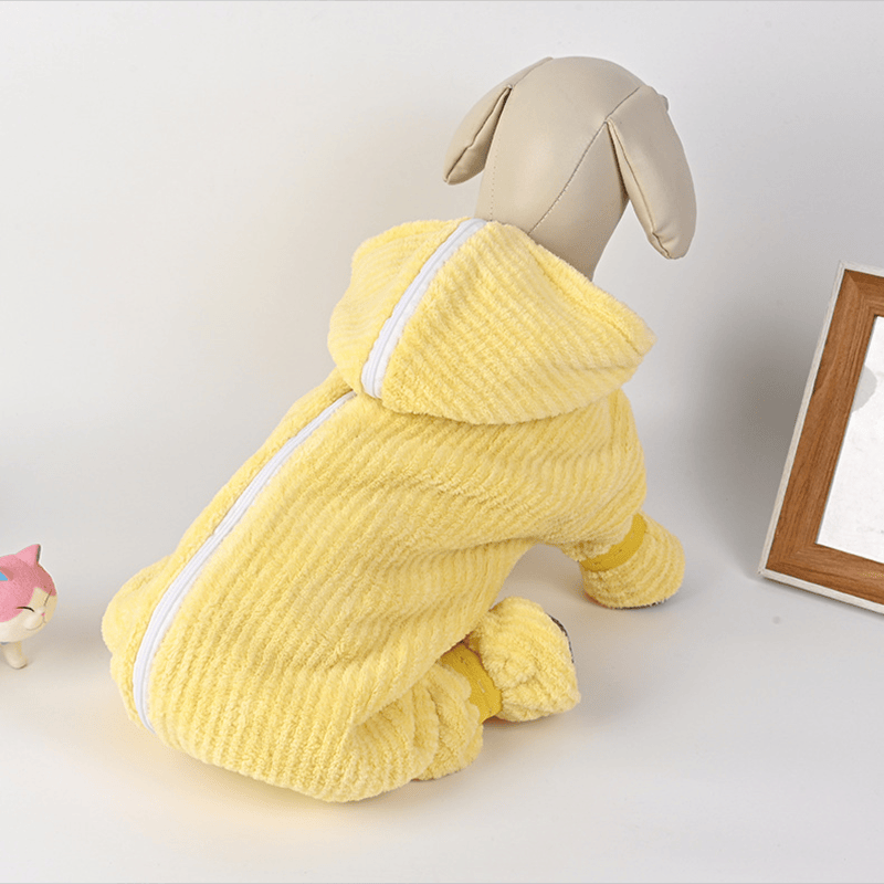 Yellow Striped Full‑Body Dog Bathrobe - image 3