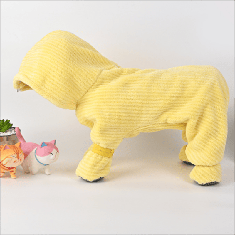 Yellow Striped Full‑Body Dog Bathrobe - image 2