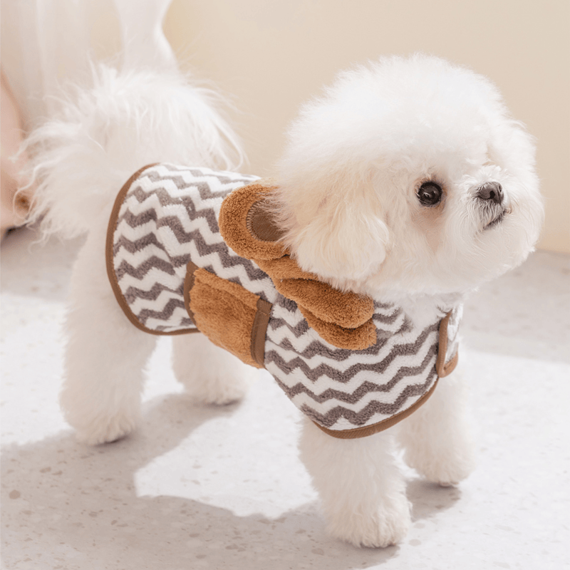 Grey Bear‑Ear Dog Bath Robe - image 2