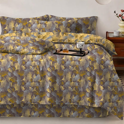 Retro Ginkgo Leaf Cotton Gauze Bedding Set - image 6