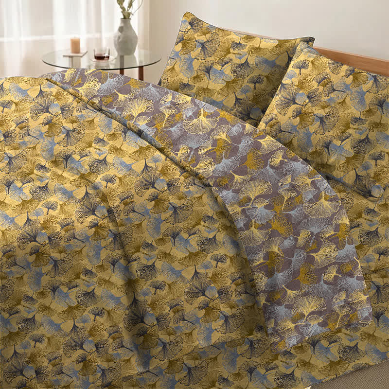 Retro Ginkgo Leaf Cotton Gauze Bedding Set - image 1
