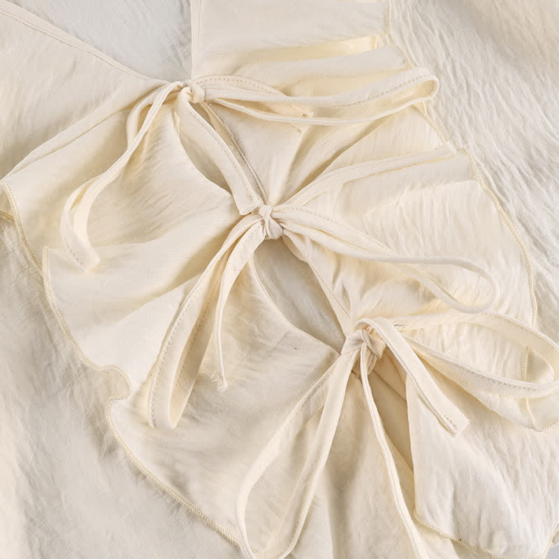Romantic Ruffle Tie‑Front Loungewear Set - image 4