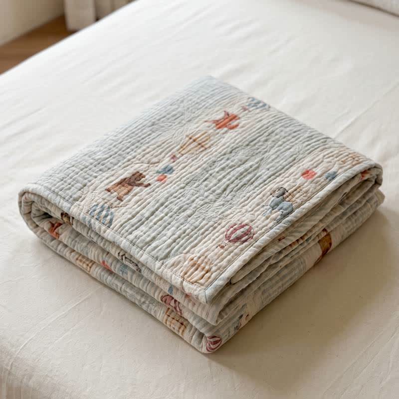Playful Animal Garden Lightweight Cotton Quilt - image 2