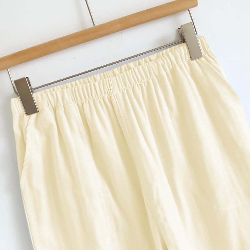 Solid Color Ruffle Cotton Camisole Pajamas - image 25