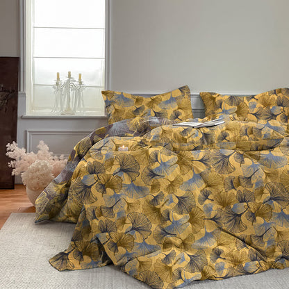 Retro Ginkgo Leaf Cotton Gauze Bedding Set - image 6