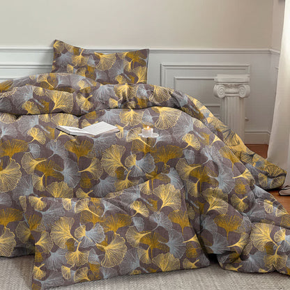 Retro Ginkgo Leaf Cotton Gauze Bedding Set - image 11