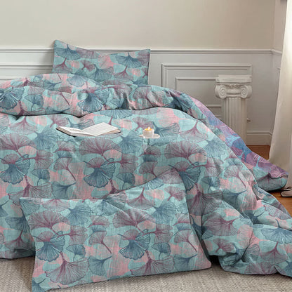 Retro Botanical Ginkgo Leaf Cotton Bedding Set - image 3