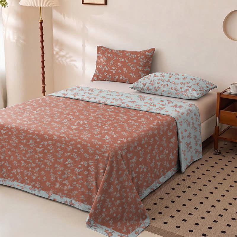 Claret Flower Cotton Gauze Bedspread - image 1