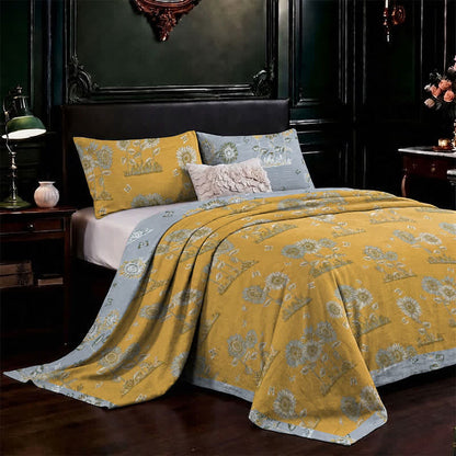 Artistic Sunflower Cotton Gauze Bedspread - image 2