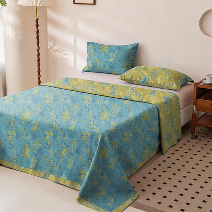 Reversible Vintage Flower Cotton Bedspread - image 1