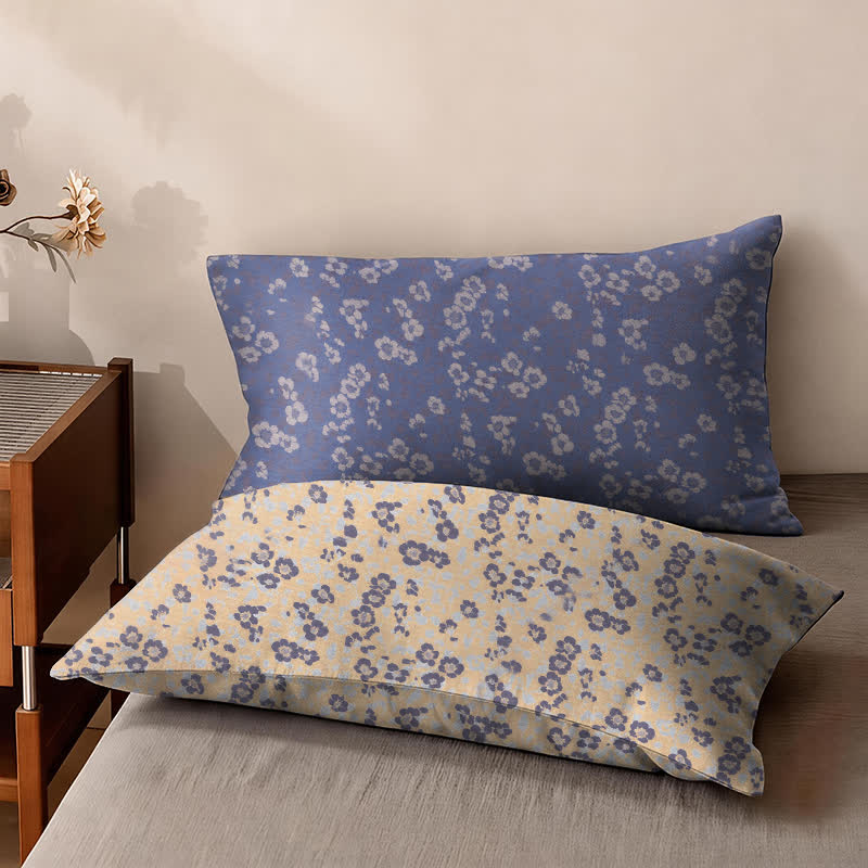 Reversible Ditsy Floral Cotton Bedspread - 2PC Pillowcases - 19" x 29" - image 3