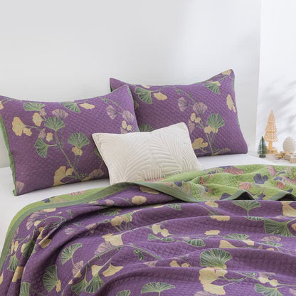 Artistic Ginkgo Leaf Cotton Gauze Blanket - image 2