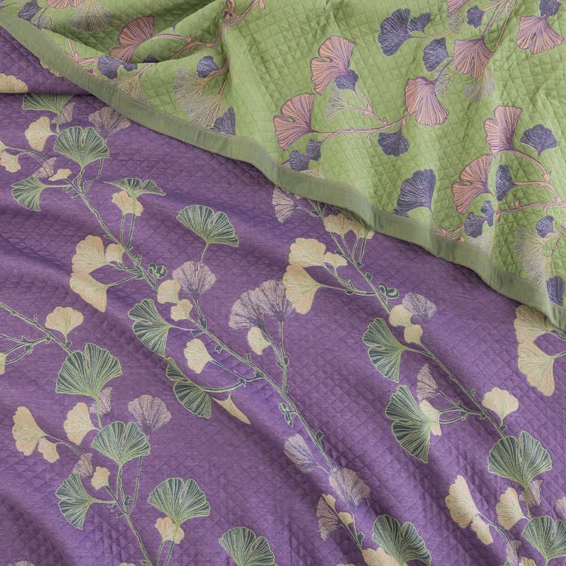 Artistic Ginkgo Leaf Cotton Gauze Blanket - image 5