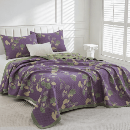 Artistic Ginkgo Leaf Cotton Gauze Blanket - image 1