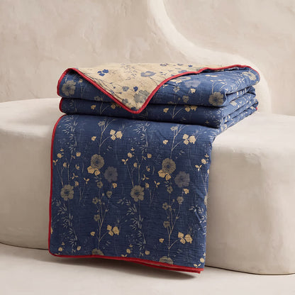 Reversible Blue Floral Cottage Quilt - image 2