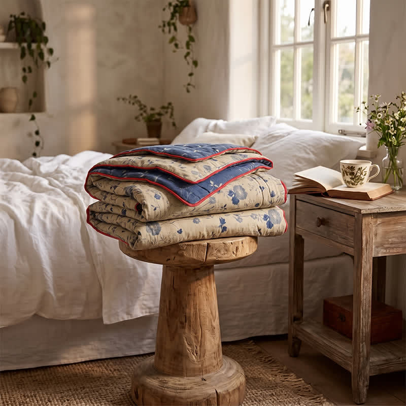 Reversible Blue Floral Cottage Quilt - image 10