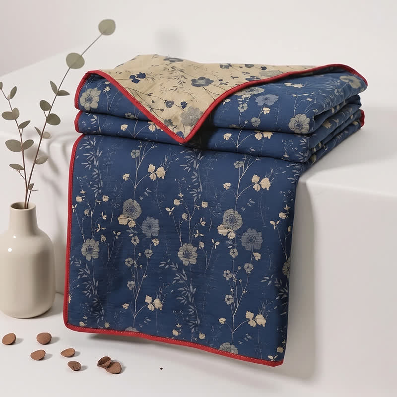 Reversible Blue Floral Cottage Quilt - image 3
