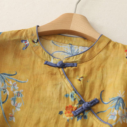 Vintage Floral Insect Long Sleeve Top - image 3