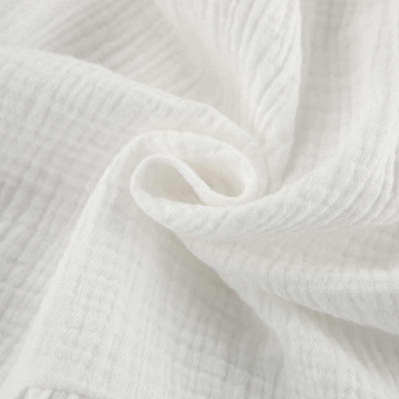 Solid White Cotton Gauze Loungewear Set - image 6