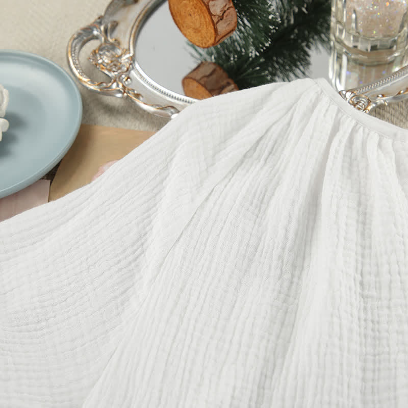 Solid White Cotton Gauze Loungewear Set - image 5