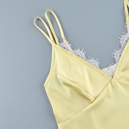 Elegant Lace Trim Cami Lounge Set - image 5