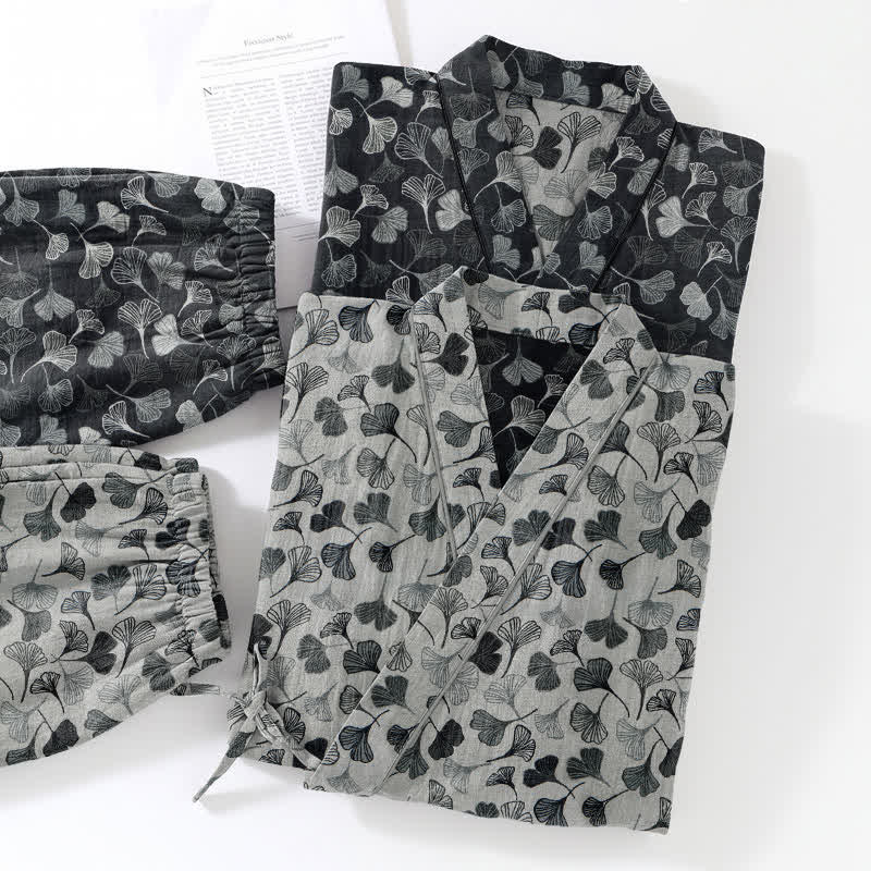 Ginkgo Leaf Cotton Long‑Sleeve Loungewear Set - image 10