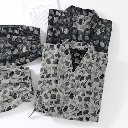 Ginkgo Leaf Cotton Long‑Sleeve Loungewear Set - image 10