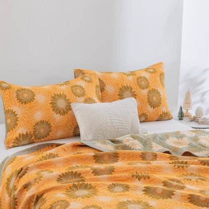 Retro Sunflower Cotton Gauze Blanket - image 2