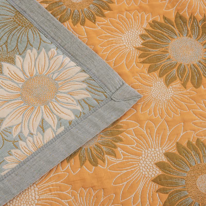 Retro Sunflower Cotton Gauze Blanket - image 6
