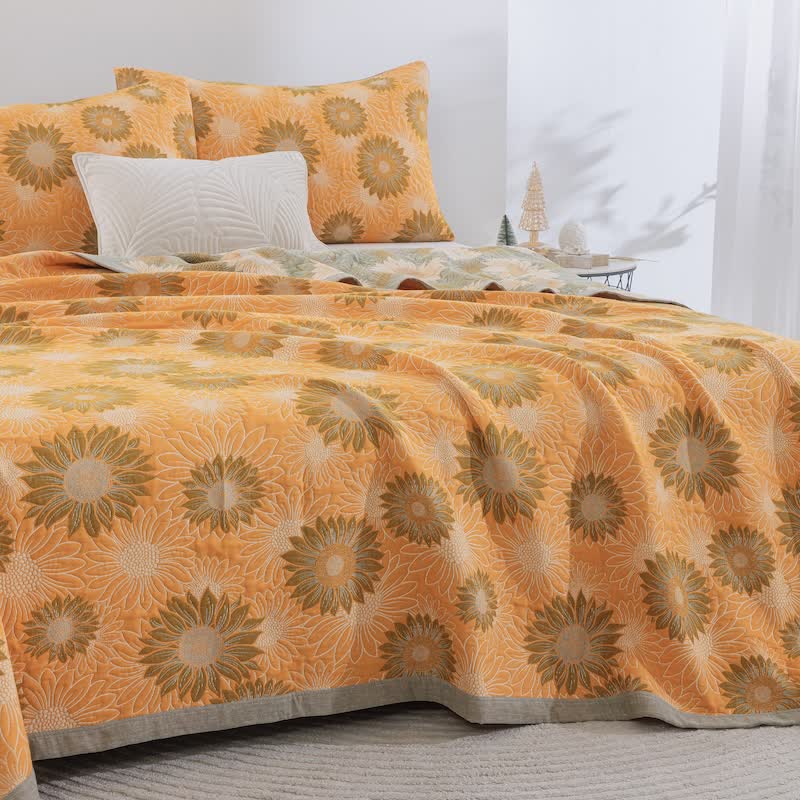 Retro Sunflower Cotton Gauze Blanket - image 1