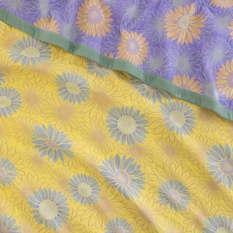 Retro Sunflower Cotton Gauze Blanket - image 17