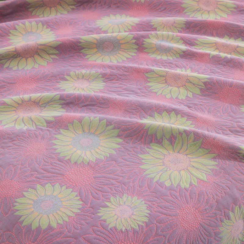 Retro Sunflower Cotton Gauze Blanket - image 24