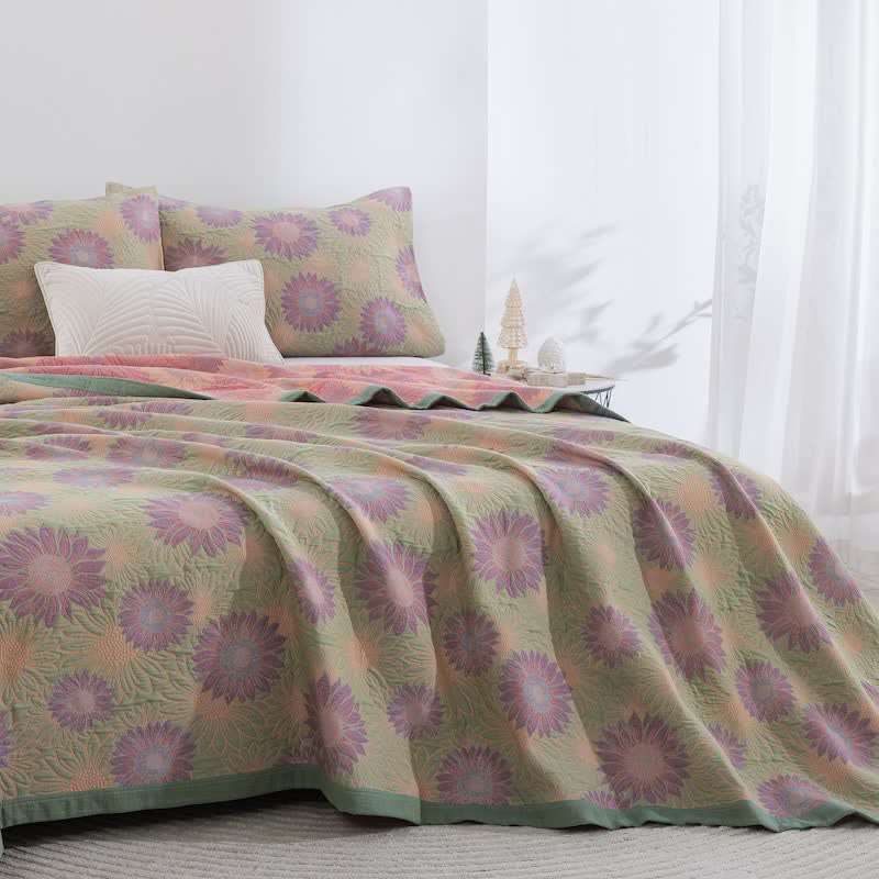 Retro Sunflower Cotton Gauze Blanket - image 28