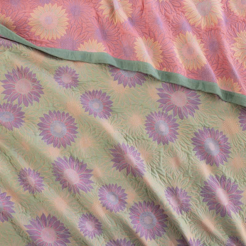 Retro Sunflower Cotton Gauze Blanket - image 34