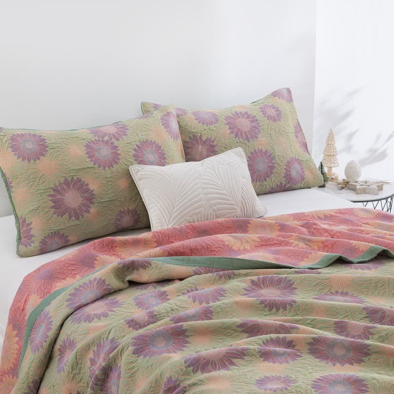 Retro Sunflower Cotton Gauze Blanket - image 29
