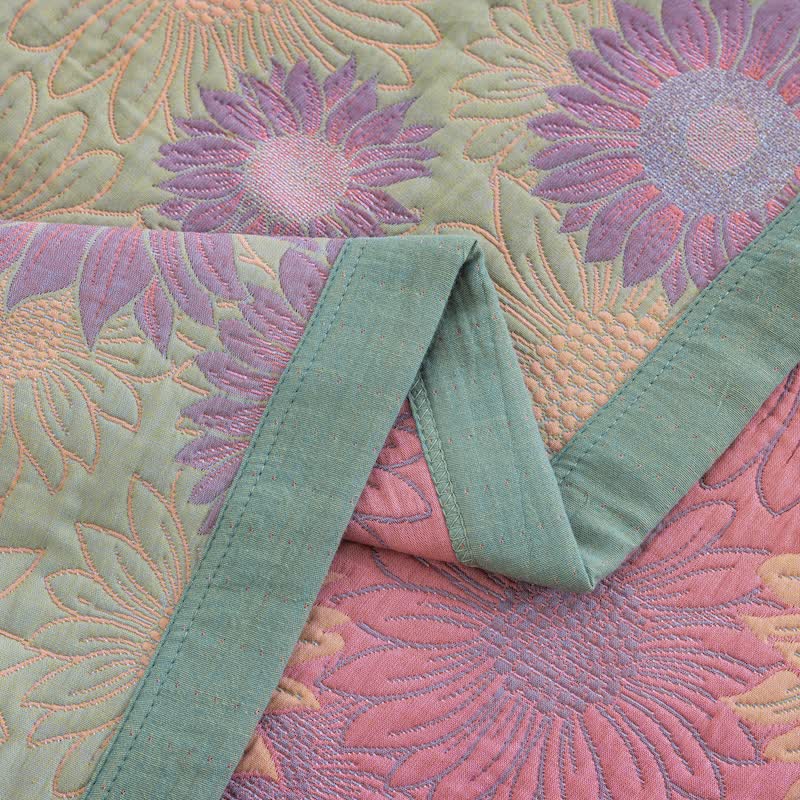 Retro Sunflower Cotton Gauze Blanket - image 31