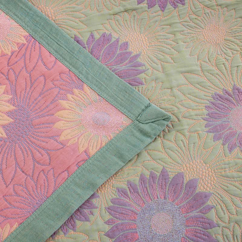 Retro Sunflower Cotton Gauze Blanket - image 33