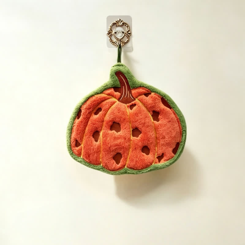 Pumpkin Shaped Quick Dry Hand Towel - Orange - 3PCS - image 4