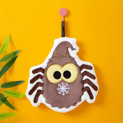 Halloween Element Fleece Hanging Hand Towel - Spider - 4PCS - image 4