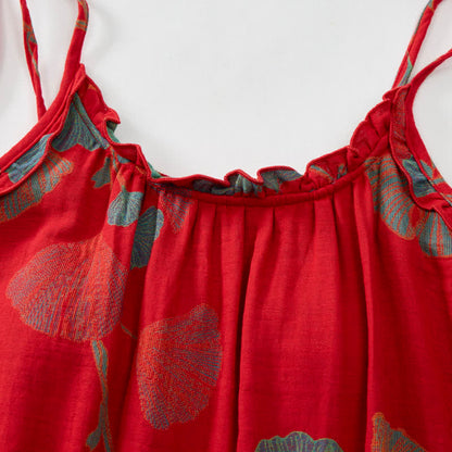Ginkgo Leaf Tie Strap Maxi Lounge Dress - image 3