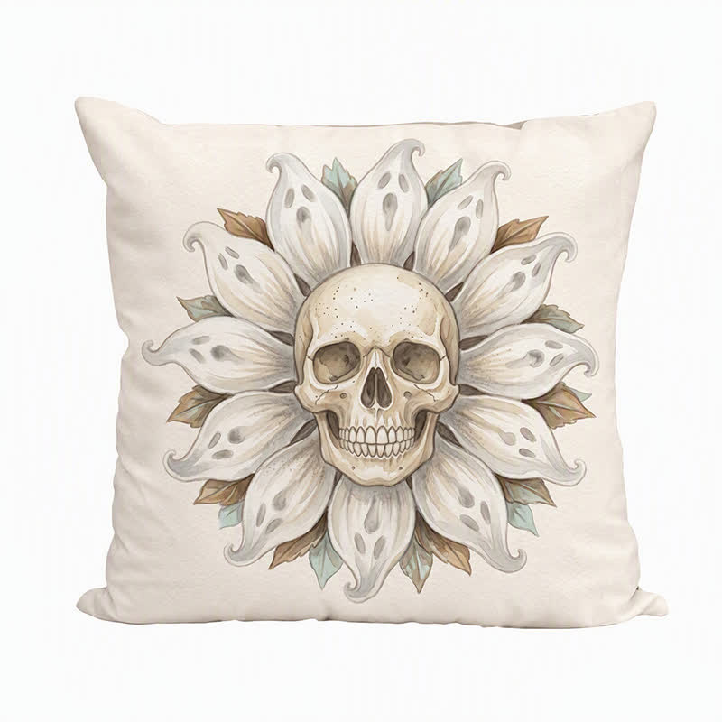Ghost Sunflower Skull Plush Accent Pillow - image 2