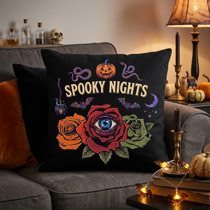 Halloween Eyeball Rose Gothic Throw Pillow - image 2